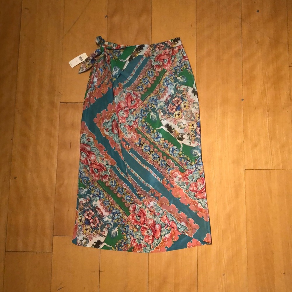 New Anthropologie Skirt Tea Length Turquoise